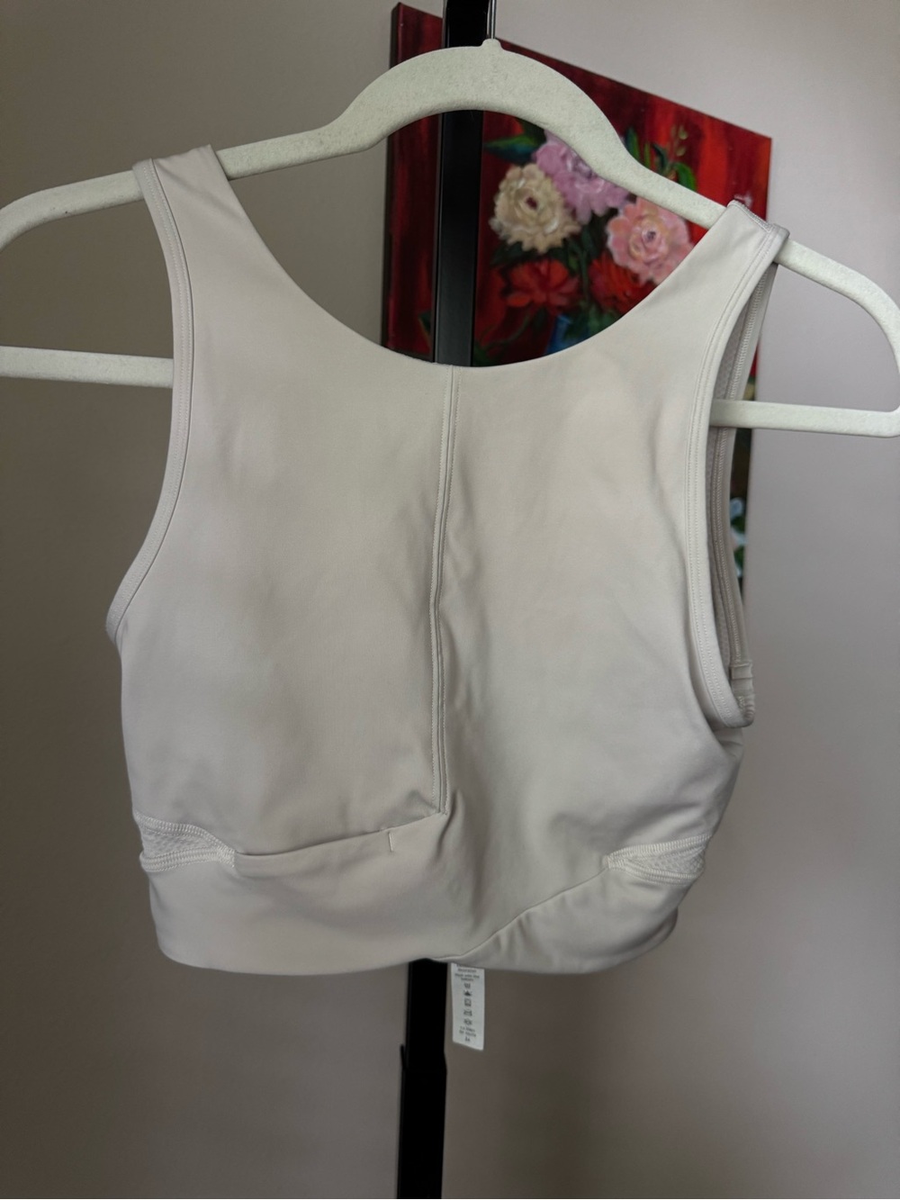 lululemon athletica White Racerback Sports Bra crossover bone white high neck - Picture 2 of 6